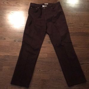 Stretch straight legged brown pants